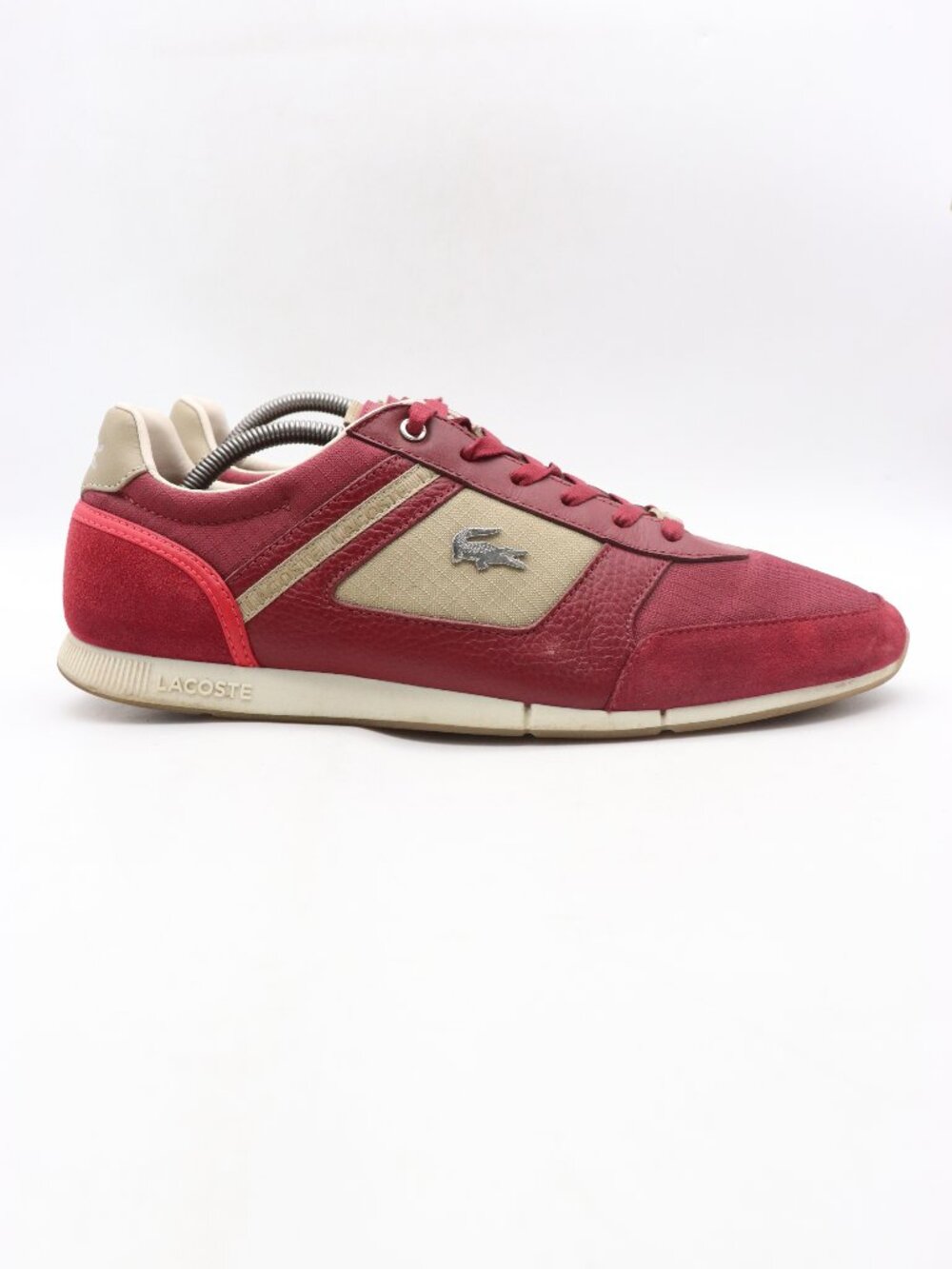 Lacoste Menerva Sport 223 Men's Size 12 Red Leather Casual Comforts Sneakers